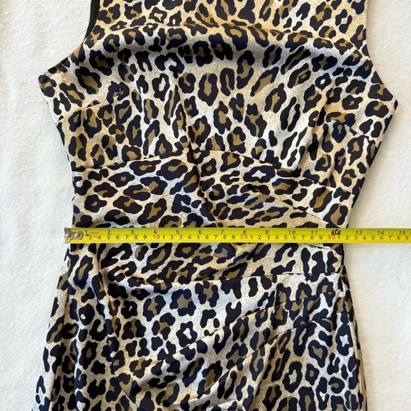 Vintage Cache Dress Leopard / Cheetah Print Sleeveless Knee Length Size 8 - Picture 10 of 10